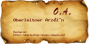 Oberleitner Arzén névjegykártya